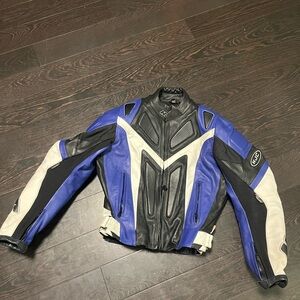 HJC Apparel Blue and Black Motorcycle Jacket Size 10/12